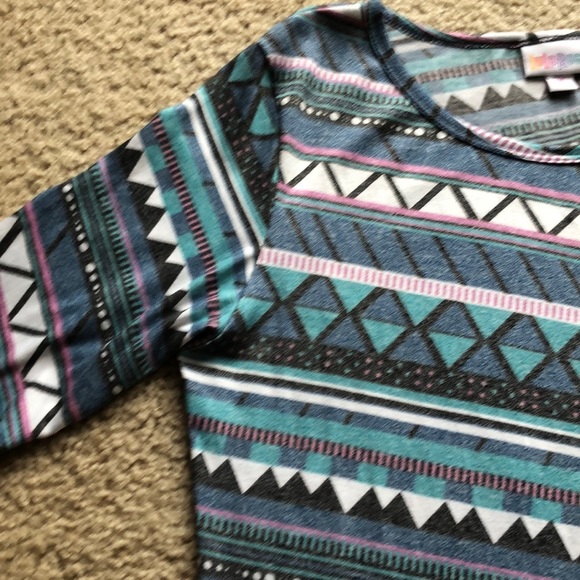 Lularoe Geometric Striped Julia Dress - Picture 4 of 8